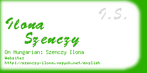 ilona szenczy business card